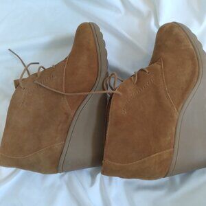 White Mtn suede wedge bootie